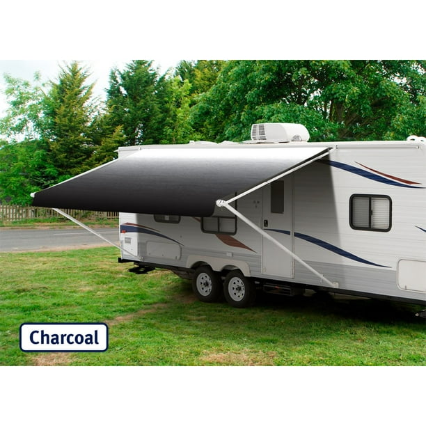 ShadePro RV Awning Fabric Replacement Premium Grade Vinyl 21' Charcoal