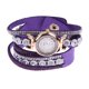 thumbnail image 3 of Reloj de pulsera de cuero Duoya Reloj de pulsera de cuarzo con diamantes de imitación (púrpura) Tmvgtek Para estrenar, 3 of 6