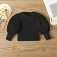 thumbnail image 6 of Penkiiy Toddler Girl Clothes Puff Sleeve Tops + Leather Pants 2Pcs Fall Outfits for Girls Fashion Clothing Set 2-3 Years Black, 6 of 6