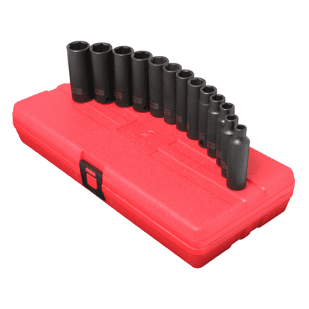 Sunex 3359 13-Piece 3/8" Drive 6-Point Deep Metric Impact Socket Set