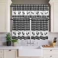 thumbnail image 2 of Vintage Black Plaid Curtain Valances Set Farm Cock Chicken Animal Watercolor Kitchen Curtains 36&nbsp;inch Length Rod Pocket Valance and Tiers 3 Piece Set Small Bedroom Bathroom Laundry Decor, 2 of 9