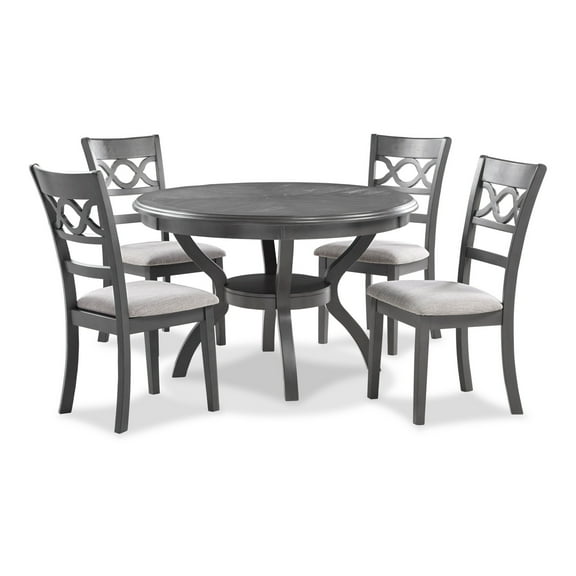 New Classic Furniture Cori 5-Piece Wood Dining Set with Table and Chair in Gray