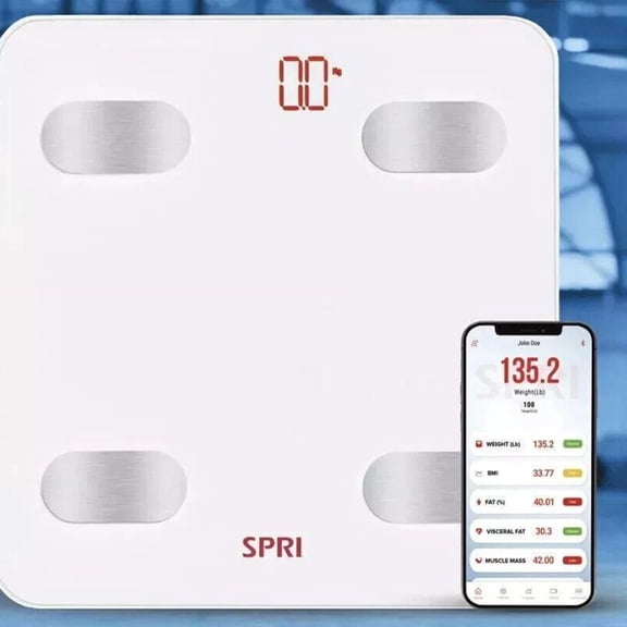 Digital Body Weight Scale, Highly Accurate Scale for Weight, Measurable BMI and Muscles, LED Display Weight Measurements, Round Corner Design, Anti-Slip, 400 lb