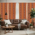 thumbnail image 2 of Ambesonne Orange Window Curtains, Traditional Motif, Each 28" W x 84" L, Orange Yellow and White, 2 of 5