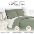 thumbnail image 3 of Southshore Fine Linens Duvet Cover Set, Full/Queen Size Duvet Cover with 2 Pillow Shams, Hidden Zipper Closure, Corner Ties, Wrinkle Free, Fade Resistant, Dark Green, 3 of 9