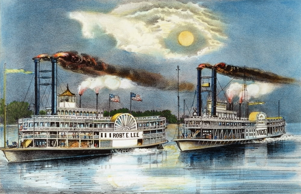 Steamboat Race 1870 Nthe Great Mississippi Steamboat Race Between The Robert E Lee And The