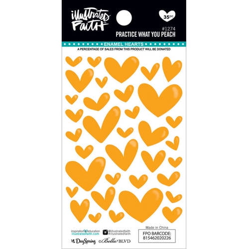 Illustrated Faith Basics Enamel Heart Stickers