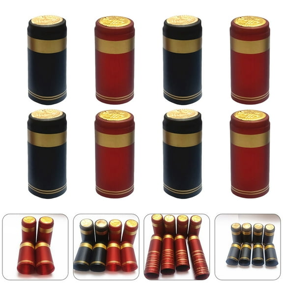 Mobutofu Heat Shrinkable Caps for Bottles Circular 200Pcs 2.4x1.2x1.2in