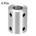 thumbnail image 3 of 10mm to 10mm Bore Rigid Coupling 25mm Length 20mm Diameter Aluminum Alloy Shaft Coupler Connectors Silver 4pcs, 3 of 3