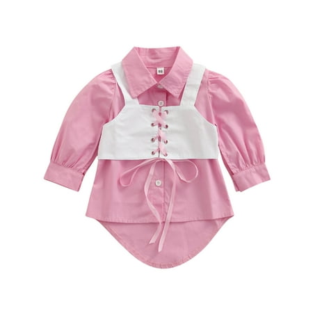 

Fanvereka Toddler Baby Girls Clothing Set Long Sleeve Shirt Dress with Vest Outfit Fall Winter Clothes