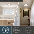 thumbnail image 4 of Preston 1-Light 12.5 in. Wide Matte Black Transitional Dome Flush Mount Lighting Fixture, Clear Ribbed Glass Shade, LED with Selectable Color Temperature for Low Ceilings, Bedroom, Hallway, Kitchen, 4 of 13