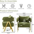 thumbnail image 2 of LAZZO Modern Velvet Barrel Accent Chair, Comfy Upholstered Reading Armchair for Living Room Bedroom, Green, 2 of 9