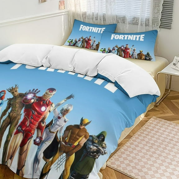 Fortnite Bedding Sets Twin Queen King Size Game Printed Bed Set 3Pcs Duvet Cover Bedroom Decor for Boys Girls Adult Gift 1Comforter 2 Pillowcases
