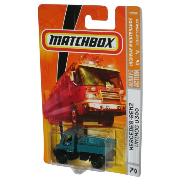 Matchbox Highway Maintenance Green Mercedes-Benz Unimog U300 Toy Truck #70