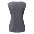 thumbnail image 3 of QUINDOS Womens T Shirts Gray Summer Gym Fashion Casual Solid Vest Round-Neck Loose Sleeveless T-shirt Pullover Tops Tank Tops for Women, 3 of 6