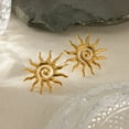 thumbnail image 4 of NICKSUN 18K Gold Plated Statement Earrings For Women, Sun Flowers Conch Shell Earring Large Stud Earrings Hypoallergenic Stud, 4 of 9