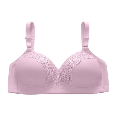 

solacol Ladies Underwear Cotton Ladies Fashion Comfortable Breathable Gathers No Rims Bra Woman Cotton Thin Underwear