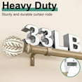 thumbnail image 3 of 2 Pack Boho Wood Curtain Rods for Windows 28 to 48 inch,1" Adjustable Heavy Duty Window Curtain Rod with Imitation Wood Grain Finials,Rustic Decorative Drapery Rods Set 18-60'',Weathered Wood, 3 of 6