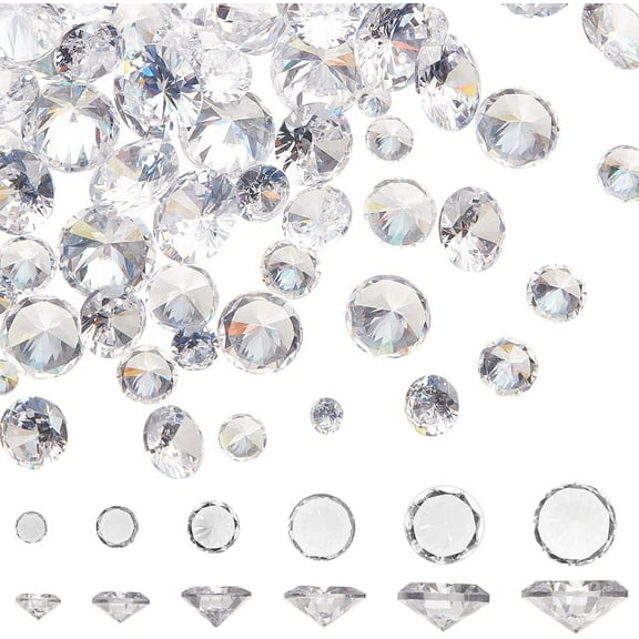 120pcs 6 Sizes 3mm-8mm Clear Cubic Zirconia Stone Loose CZ Stones Faceted Cabochons for Earring Bracelet Pendants Jewelry DIY Craft Making 1 Box