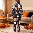 thumbnail image 5 of Kids Girl Halloween Pajamas Set 2Pcs Soft Silky Comfortabl Pjs Long Sleeve Button-Down Loungewear, 5 of 6