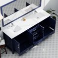 thumbnail image 4 of 84 In. W Navy Blue Double Bath Vanity Featuring White Quartz Top And 34in. Mirrors - Soft Close, Scratch Stain , 2 Cabinets, 14 Drawers For Generous Storage Class 84in. With Countertop & Interior, 4 of 6