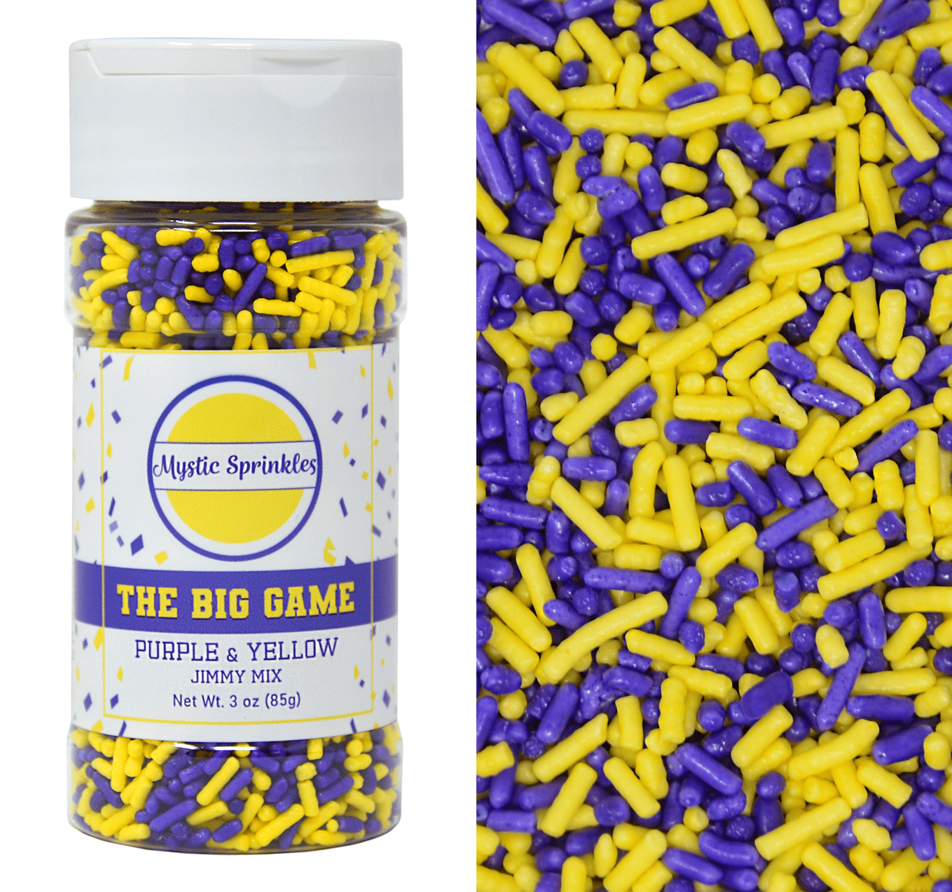 Mystic Sprinkles The Big Game: Purple & Yellow Jimmy Mix 3 Ounce Bottle