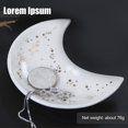 thumbnail image 2 of Muyoka Plato de joyería de luna Bandeja de baratija de cerámica en forma de luna Plato de joyería de luna linda Bandeja de almacenamiento de organizador de baratija de luna brillante para el hogar Dor Muyoka Hogar, 2 of 7