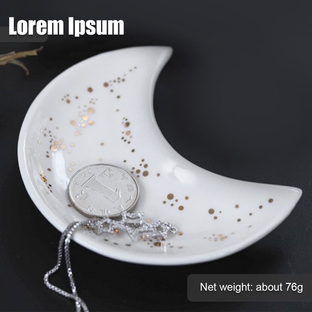 Organizador De Platos De Joyería En Forma De Luna, Pequeño Plato Decorativo De Baratija, Bandeja De Acento, Organizador De Almacenamiento Muyoka Hogar