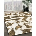 thumbnail image 3 of Ahgly Company Machine Washable Indoor Round Abstract Champagne Beige Area Rugs, 5' Round, 3 of 7
