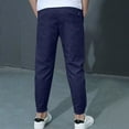 thumbnail image 7 of Coerni 2 Pack Boys Cotton Linen Sweatpants Drawstring Jogger Trousers Casual Lightweight Athletic Pants Kids School Pants, 7 of 7