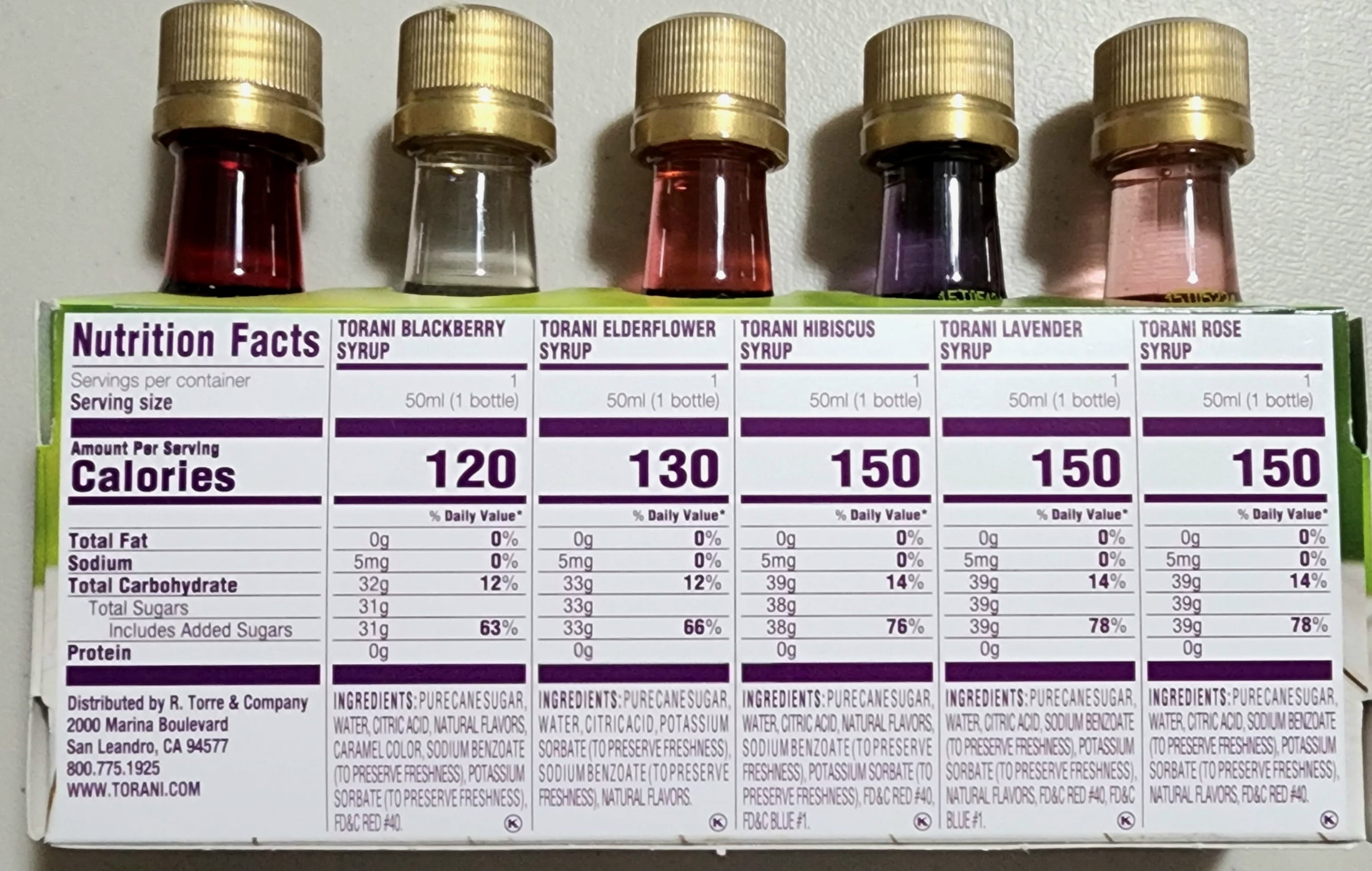🌸🫐 Torani Berry & Blooms Mini Syrup Variety Pack – 5 Pack (50 mL Bottles) 🌹🍋