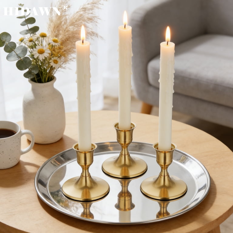 Hidawn Gold Metal Taper Candlestick Holders, Set of 3 photo 4