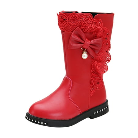 

Kids Knee For Princess Lace Shoes Fashion Boots Boots Bowkont Shoes
