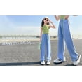 thumbnail image 4 of Coerni Casual Pants Big Kids Girls' Thin Denim Wide Leg Pants Loose Drawstring Jeans Summer Daily Casual Trousers for Outdoo Play, 4 of 7
