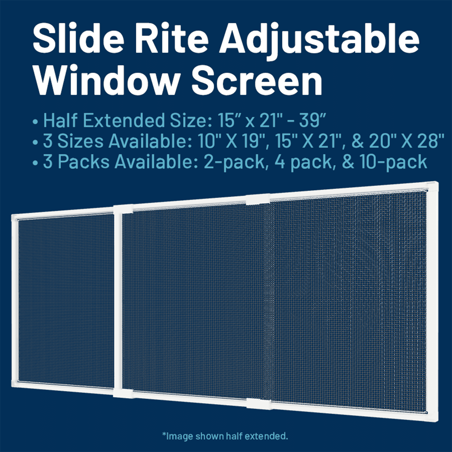 Adjustable & Expandable Window Screen 15" x 21" (2-pack) Pre-Framed Window Screen Expands up to 39"