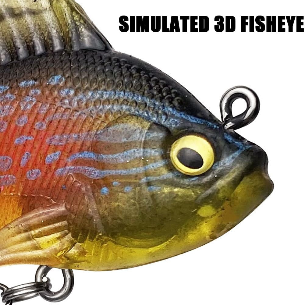 Multiple Pre-Rigged Jig Head Soft Fishinglures, Bluegill Swimbait Fishing Lures Kit with Hidden Ultra-Sharp Hook, Freshwater and Saltwater Blade Bait for Bass Fishing, Freshwater(12pc)