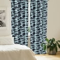 thumbnail image 2 of Ambesonne Swan Window Curtains, Long Necked Aquatic Bird, Each 28" W x 63" L, Pale Blue Dark Blue, 2 of 4