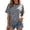 A-Sky Blue602, variant on Bibifish Womens Tshirt Crew Neck Short Sleeve Contrast Striped Relaxed Fit Tees Outings Summer Outfits Street Style T-Shirts