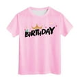 thumbnail image 1 of Crop Tops pour Enfants 9-10 Filles Manches Longues pour Anniversaire d'Enfants T-Shirt à Manches Courtes Col Rond Été Coupe Décontractée Basique, 1 of 4