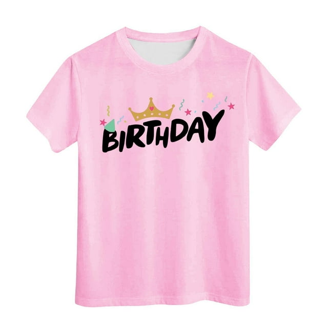 Crop Tops pour Enfants 9-10 Filles Manches Longues pour Anniversaire d'Enfants T-Shirt à Manches Courtes Col Rond Été Coupe Décontractée Basique
