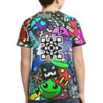 thumbnail image 4 of Geometry Dash T-Shirts Summer Short Sleeved Shirt For Boys Girls Kids Casual Tee Tops Breathable Blouse Small, 4 of 6
