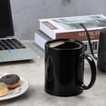 thumbnail image 2 of 12 Oz Extra Large Ceramic Coffee Mug, Classic Porcelain Super Big Tea Cup With Handle For Office And Home, Black, 2 of 5