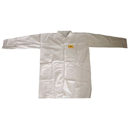 Condor 30C593 2XL White Microporous Polyethylene Film Laminated to a Disposable Lab Coat
