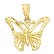 10k Real Solid Gold Butterfly Pendant, Spirit Animal Gifts for Her