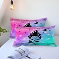 thumbnail image 4 of Rosa Floral Funda Nórdica King Luna y Estrellas Juego de Cama Negro Ombre Espina, 4 of 6