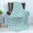 thumbnail image 4 of Rose Soft Flannel Fleece Throw Blanket, Vintage Blue Roses and Forget Me Not Flowers Botanical Hand Drawn Pattern, Cozy Plush for Indoor and Outdoor Use, 50" x 60", Sky Blue Jade Green, by Ambesonne, 4 of 5
