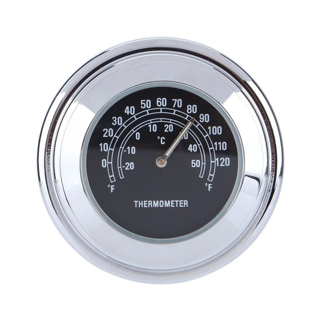 Aluminum Alloy Motorcycle Handlebar Thermometer Waterproof, Dustproof, Shock Resistant for 7/8" - 1" Bars