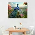 thumbnail image 2 of COMIO Peacock Canvas Wall Art for Home Office Decor - Colorful Peacock Gazing Paintings Print On Canvas HD Giclee Artwork Ready to Hang, 2 of 4