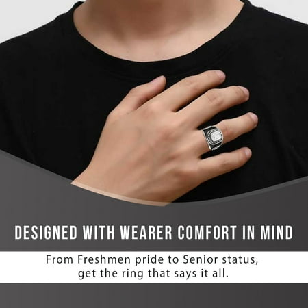 Keepsake Personalized Men's Square Class Ring for High School and College