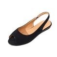 thumbnail image 2 of Crunowin Women's Open Toe Trendy Loafers, Lightweight Fish Mouth Style Casual Spring/Summer Stylish Comfortable Footwear Black 8.5, 2 of 9